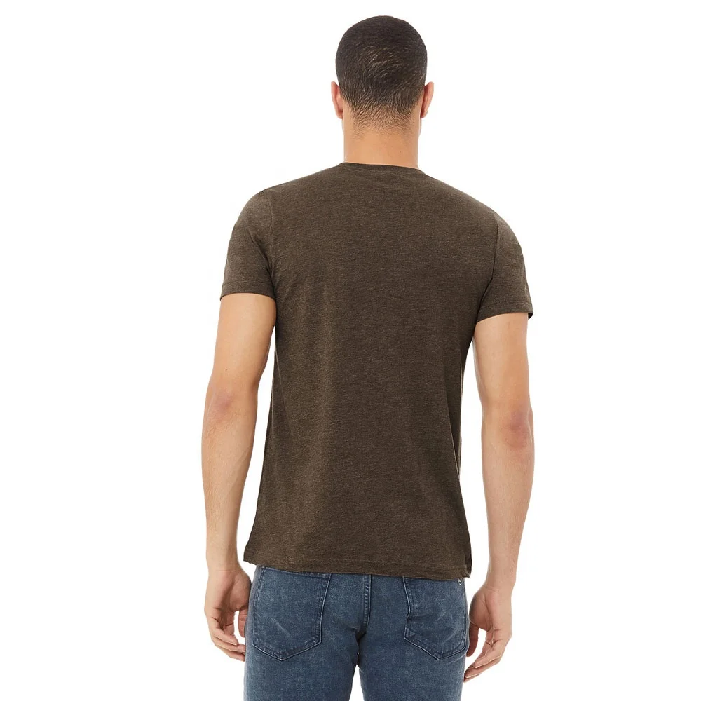 Bella 3001 Heather Brown UNISEX HEATHER CVC V-NECK TEE classic V neck, short sleeves and superior combed  cotton Breathable  tee