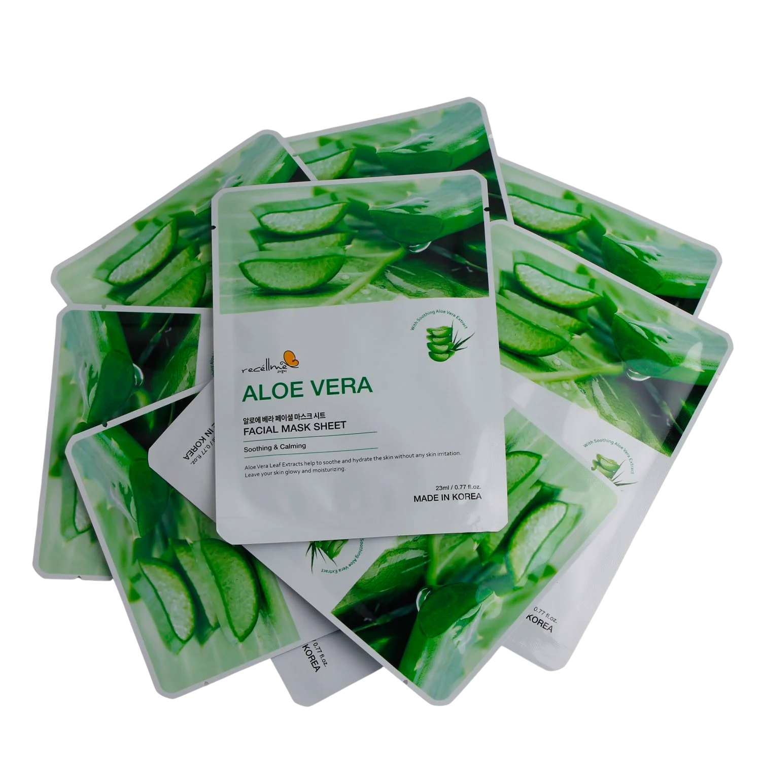 Aloe Vera Face Sheet Mask for Korean Skincare cosmetics OEM, ODM for Customizing your private label, logo