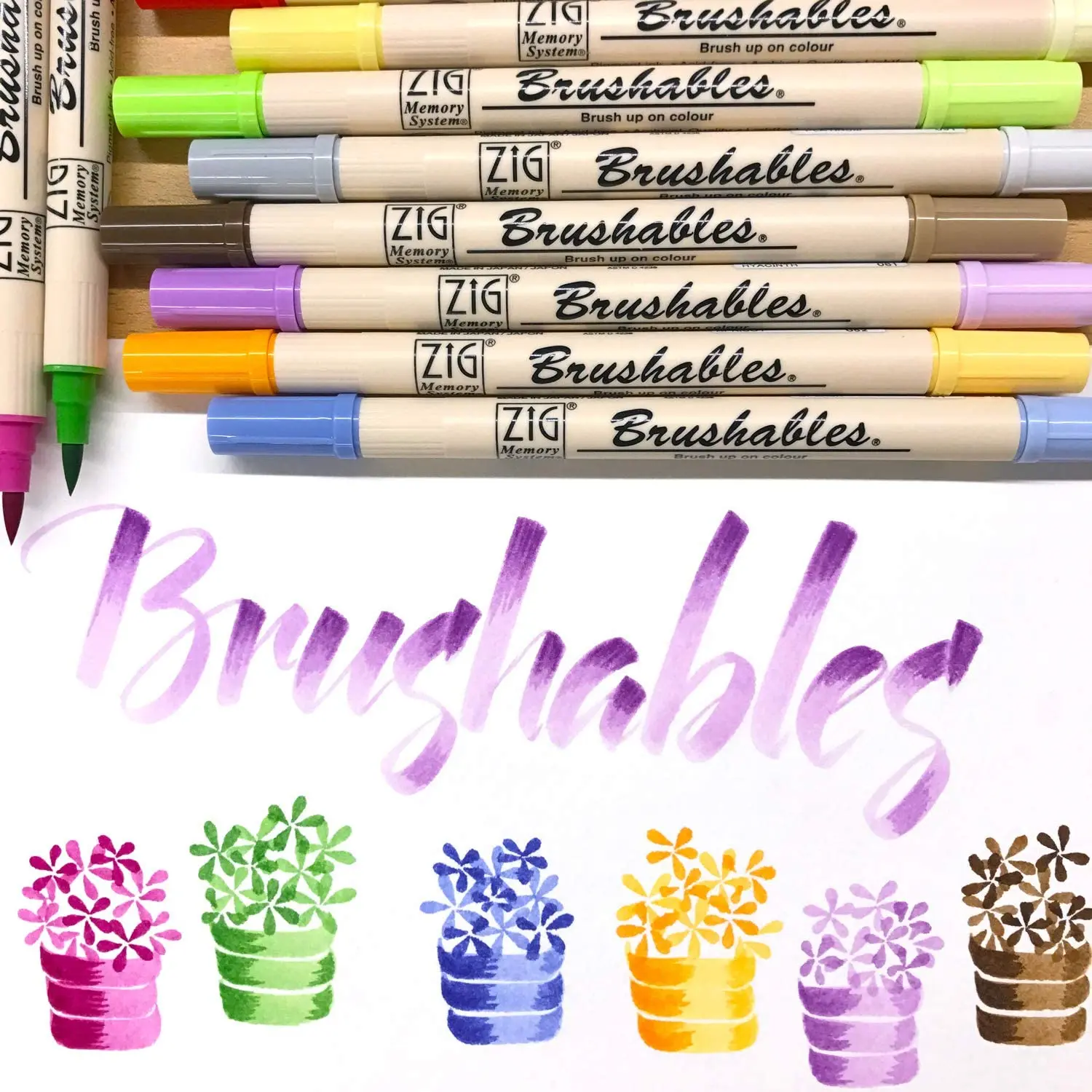 Kuretake ZIG памяти системы brushables 6 видов цветов комплект MS-7700/6VVI Сделано