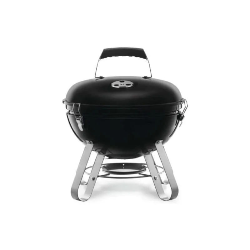 BEST SELLER  14-Inch Portable Charcoal Kettle Grill, Black Porcelain Enamel, Cool Touch Handle, Locking Lid, Easy Clean