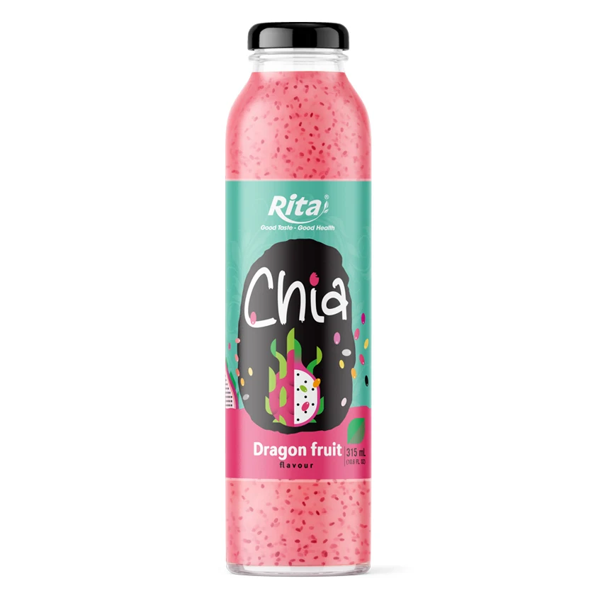 Customized Tropical Manufacturer 10.6 fl oz glass bottle pomegranate chia seeds to juice good quality at low price in Vietnam