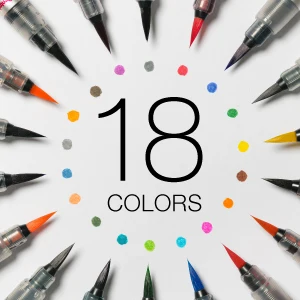 Japanese Brush touch felt-tip pen 18 colors set XGFL-18ST Made in Japan