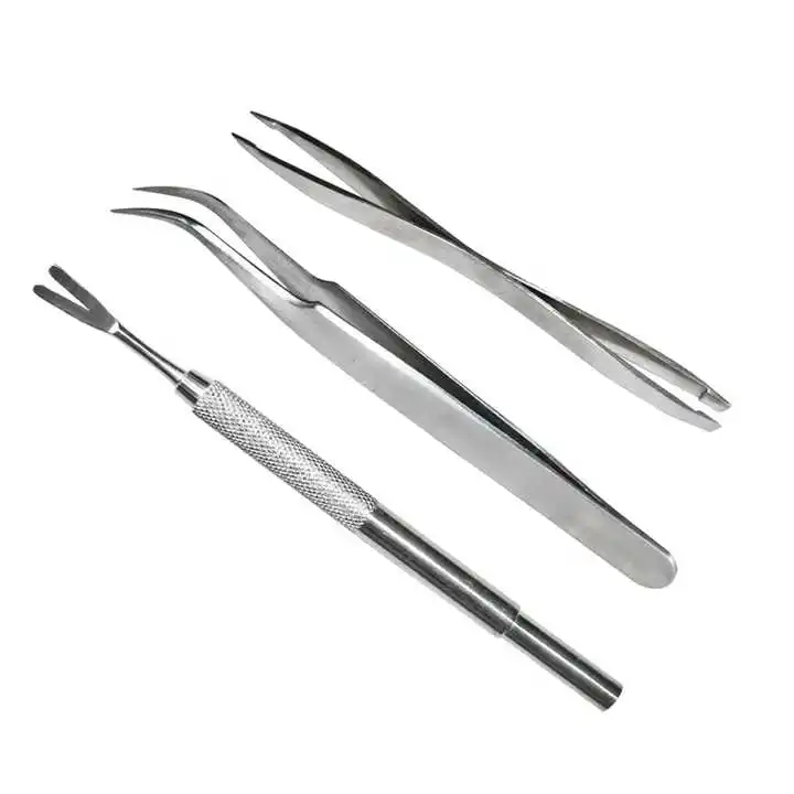 3 Pieces Stainless Steel Pet Tick Removal Tool Set with Tweezers for Pets & Dogs Tick Remover for Sale