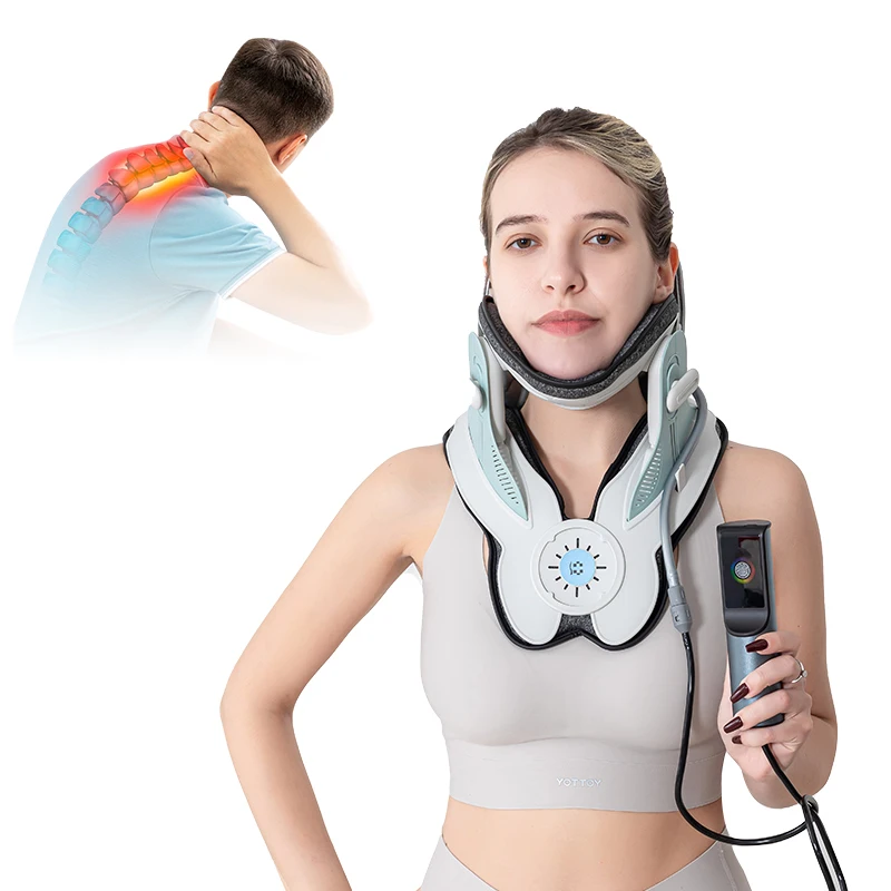 Alphay Adjustable Neck Traction Device Cervical Air Traction Collar for Effective Neck Pain Relief and Spine Alignment.