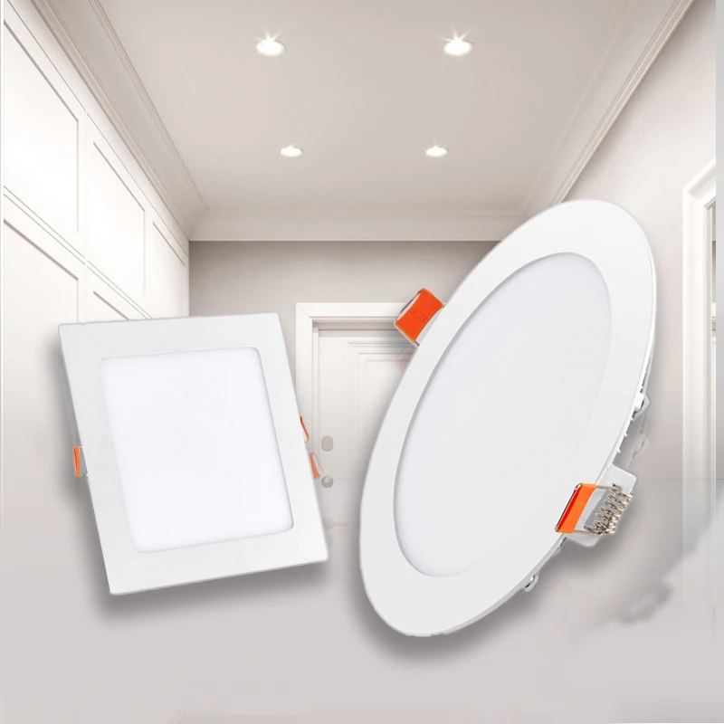 Indoor Panel Lighting Adjustable Recessed Mounted Frameless Round 3D Ceiling Square Round Led Panel Lights
