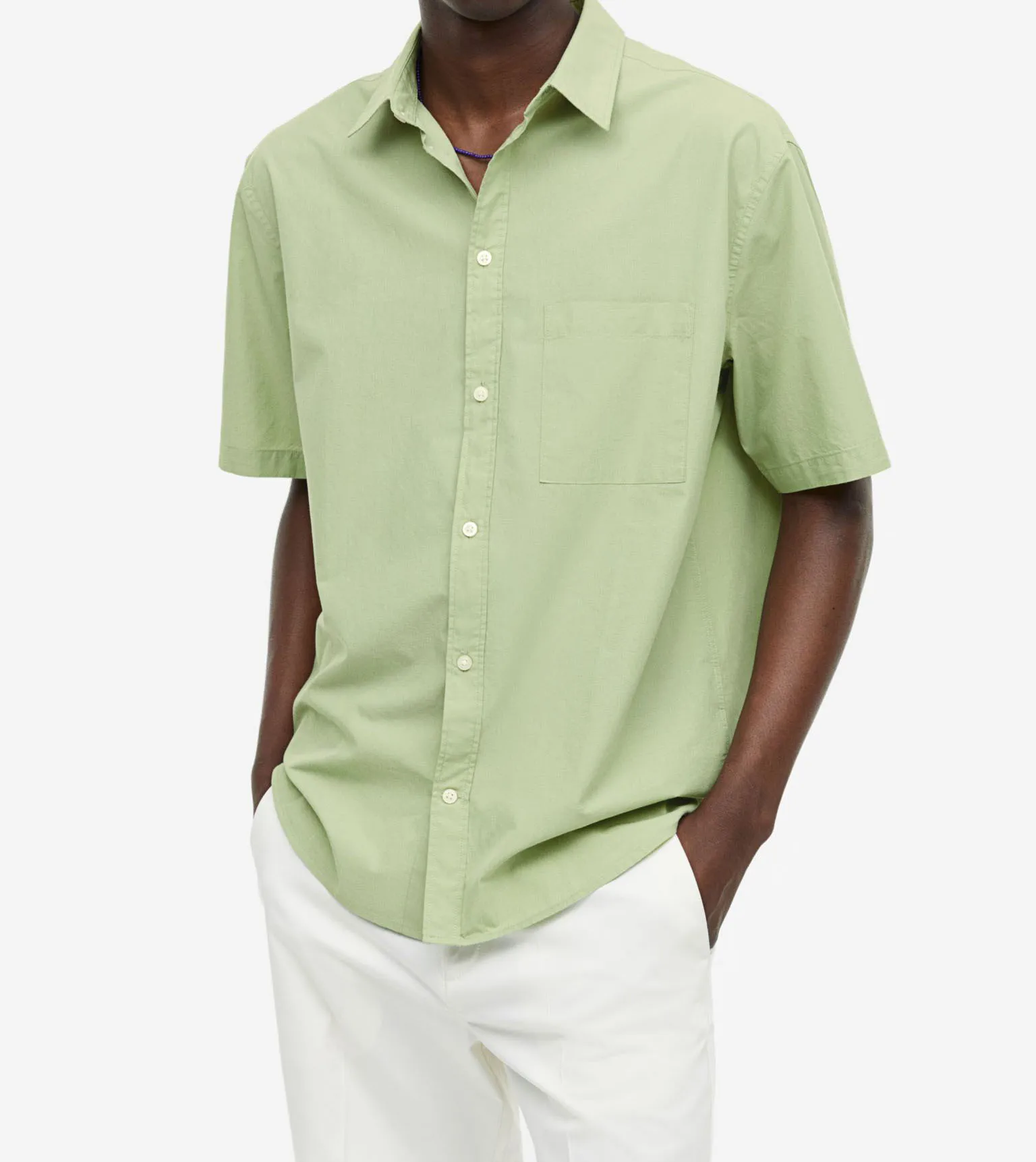 Высококачественная 100% хлопковая дышащая приталенная рубашка с коротким рукавом на пуговицах повседневная одежда простая для мужчин