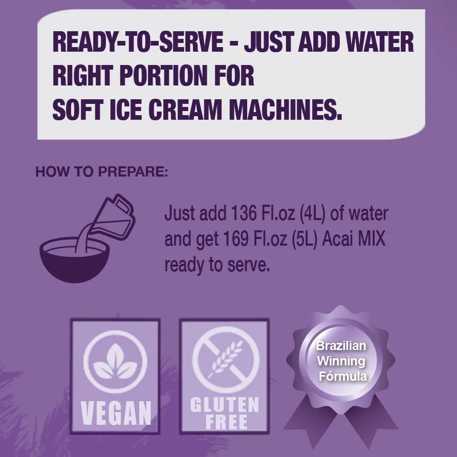Асай Берри сорбет порошок смешанный замороженный для коммерческого мягкого мороженого порошок машина для веганов безглютеновый Лактоза