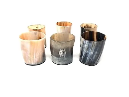 100% Natural black and white shot horn glass and customized size Horn drinking horn Glass with party ware use for cheep price
