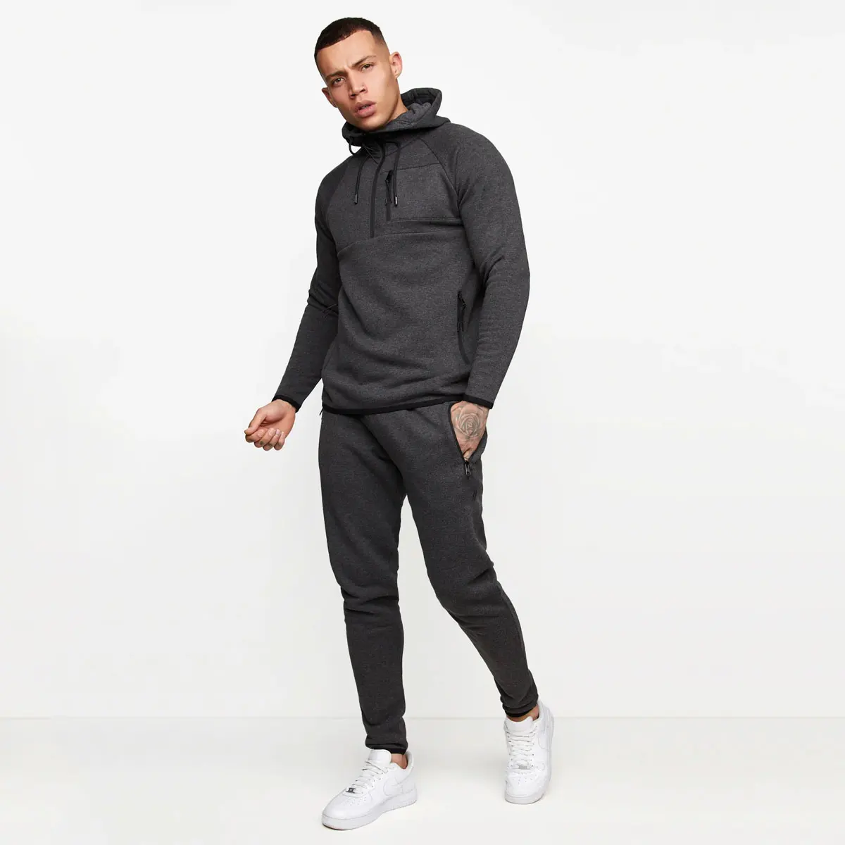Wholesale Street Wear Fleece Man Track Suit Custom 2 Pieces