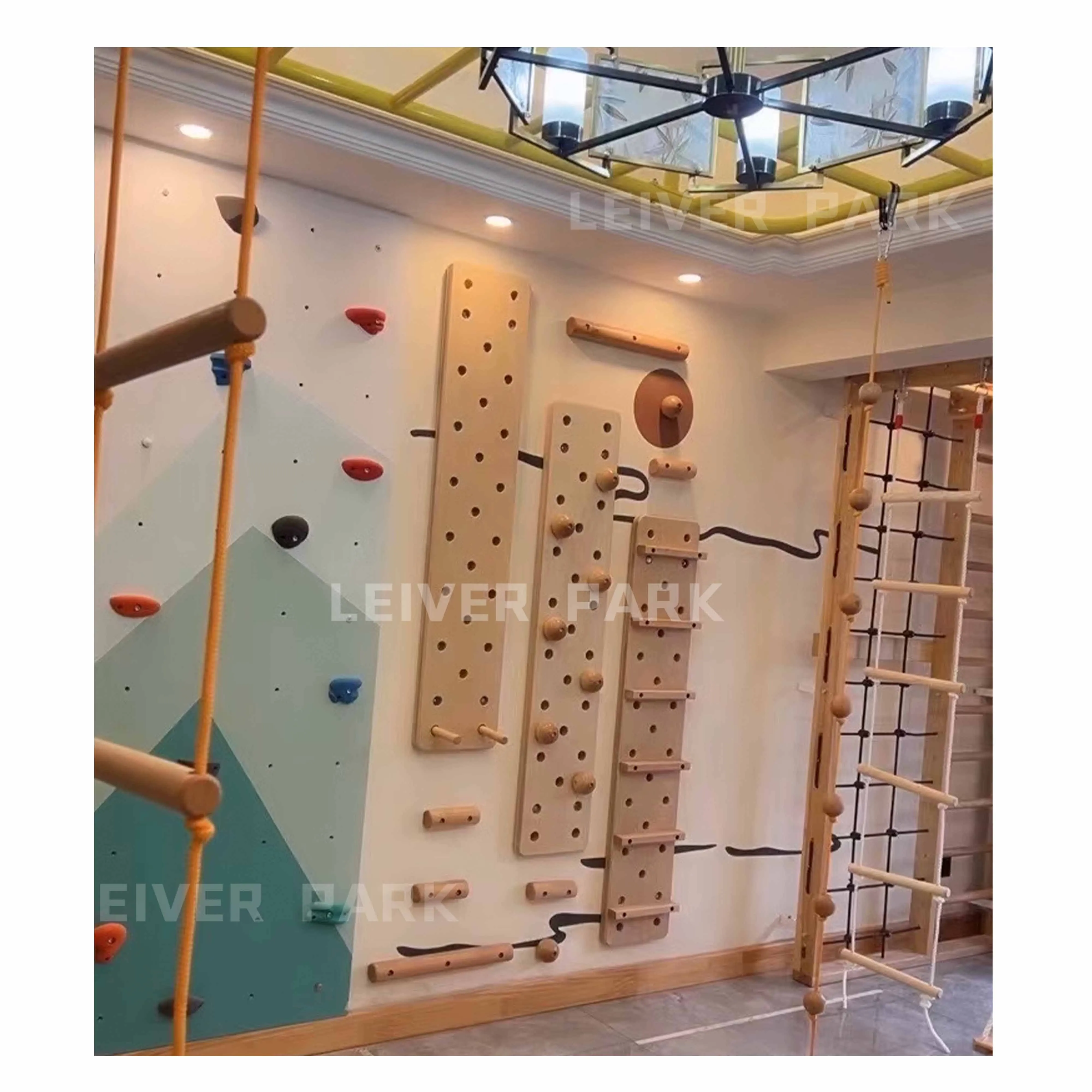 Factory Wholesale 9 in 1 Climbing Wall Indoor Games for Kids Climbing Ladder Gym Set
