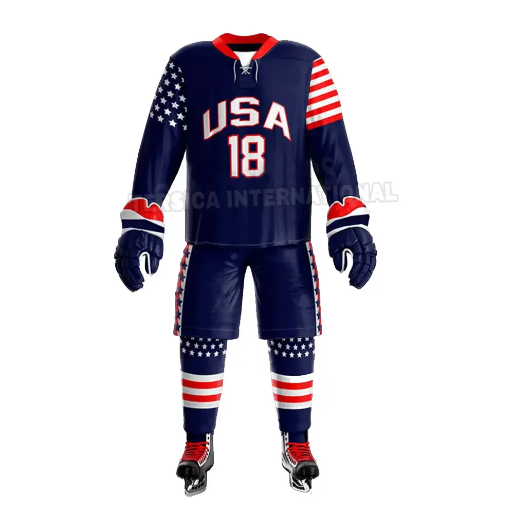 Quick Dry Custom Reversible Ice Hockey Uniform Adults Sportswear Ice Hockey Uniform Best Quality Ice Hockey Uniform