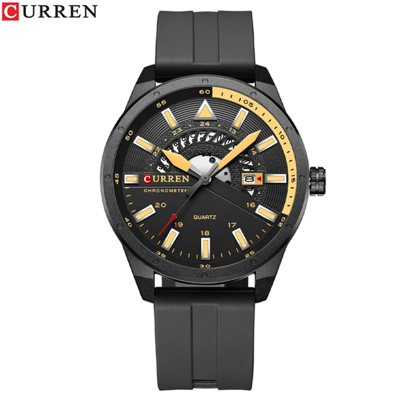 CURREN 8421 Mens Watches Top Brand Luxury Quartz Watch Men Fashion Casual Leather Strap Clock Small Dial Decoration Sport Watch