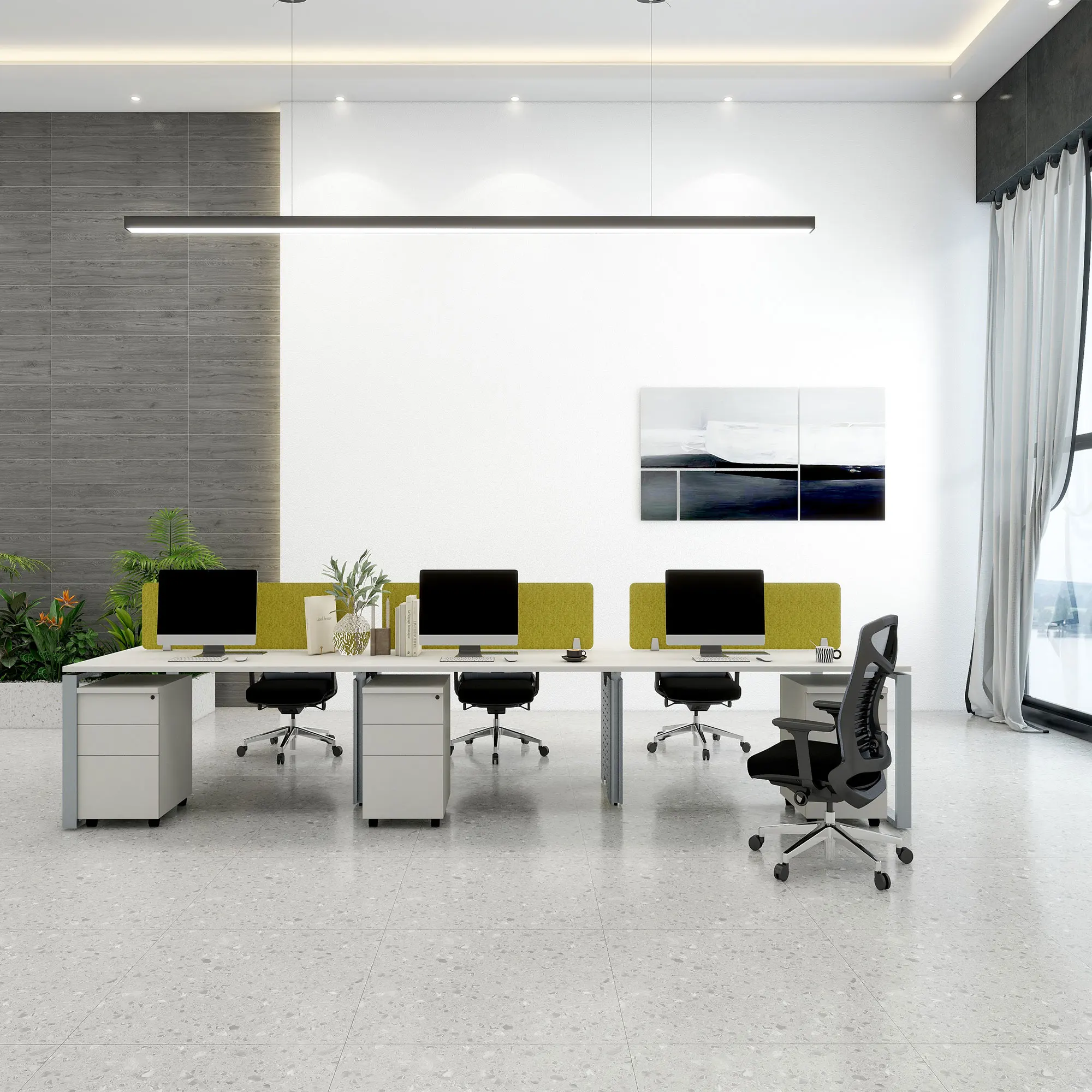 Office Furniture Modern Modular Office Desk 2 4 6 Person Office WorkStation Cubicle For Staff Space