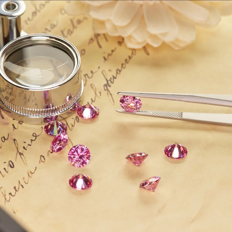 Pink Round Cut VVS1 Lab Grown Diamond Loose Synthetic Diamond with IGI Certificate At Wholesale Price