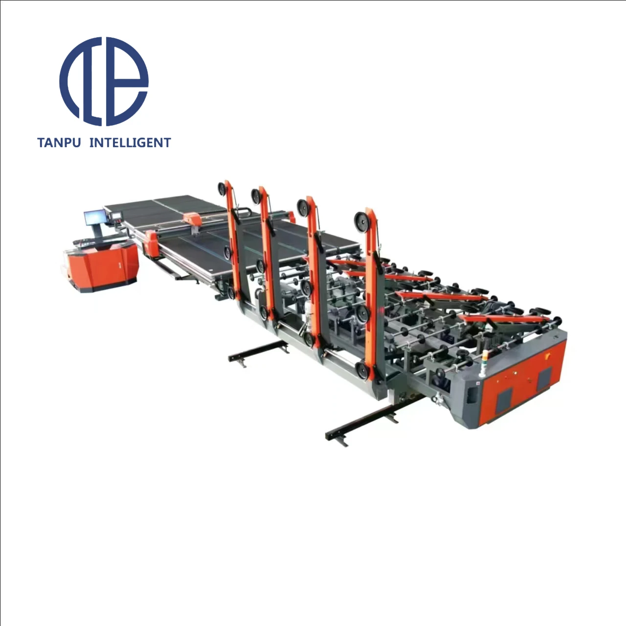 TANPU  With Loading Cutting Table In Glass Processing Industry Full Automatic All-in-one CNC Curtain Glass Cutting Machine