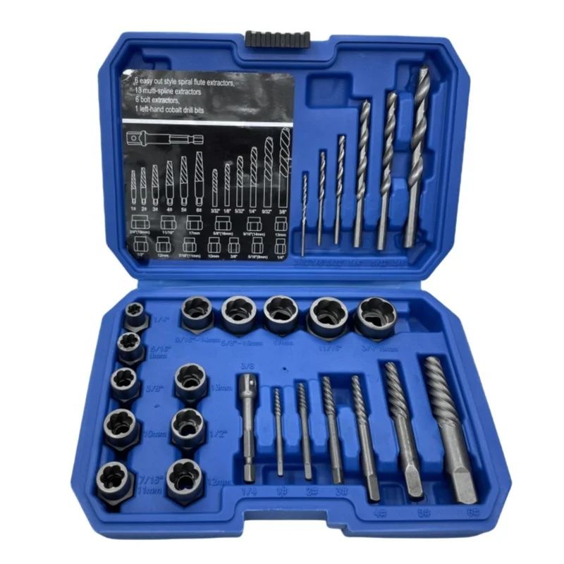 26PCS Damaged Disconnecting Screws and Nuts Extractor Removal Tool Set