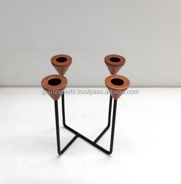 Hot sale nordic modern metal gold 4 candle holders candelabra for christmas and wedding decoration