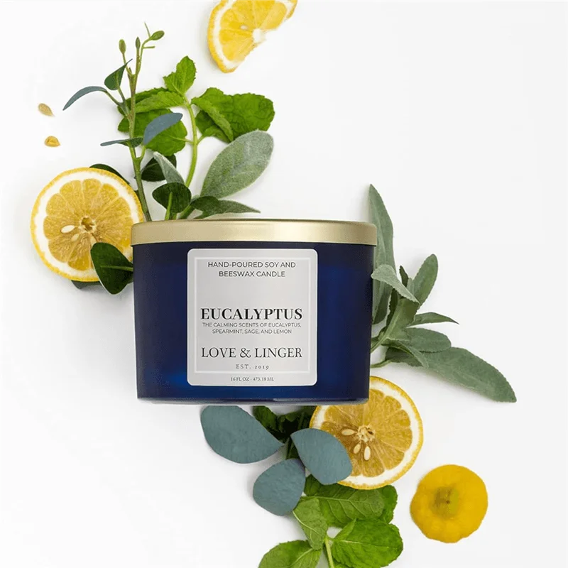 Hot Sale Custom Pillar Unique Wholesale aromatic Soy Wax 3 Wick Scented Candle