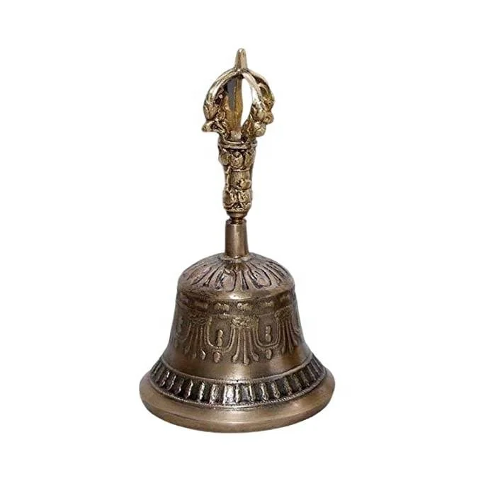 Elegent Pure Brass Bell High selling brass Hand bell in full brass body new Look Metal Peon Bell For Office In Wholesale