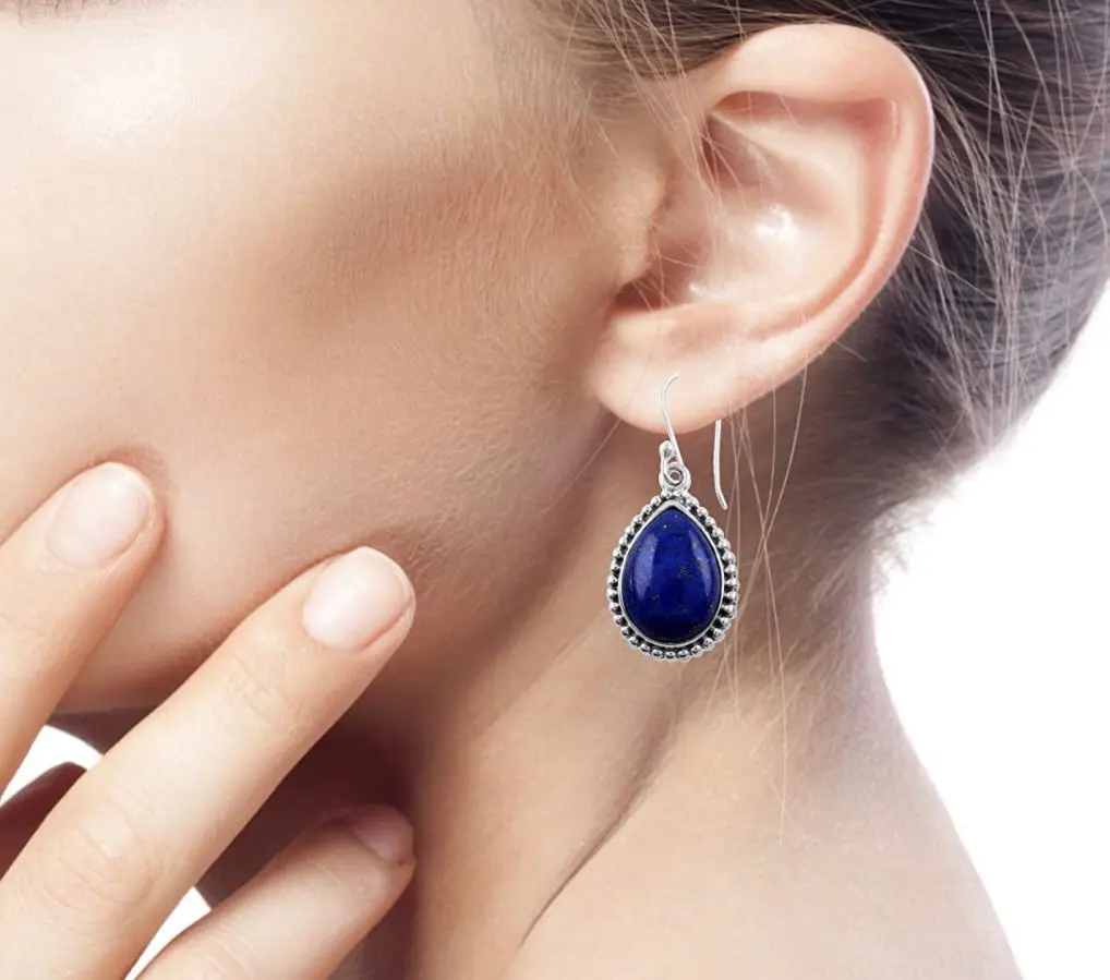 Premium Quality Lapis Lazuli Earing Jewelry Set Lapis Lazuli Jewelry Earing Pair Sterling Silver jewelry