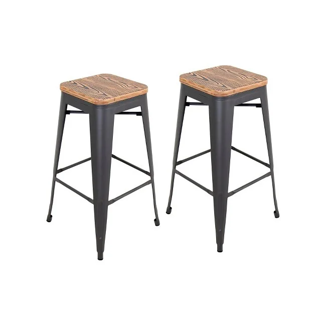 High Foot Bar Stool Vintage Simple Bar Chair Fashionable Durable Barstools Leisure Back Chair