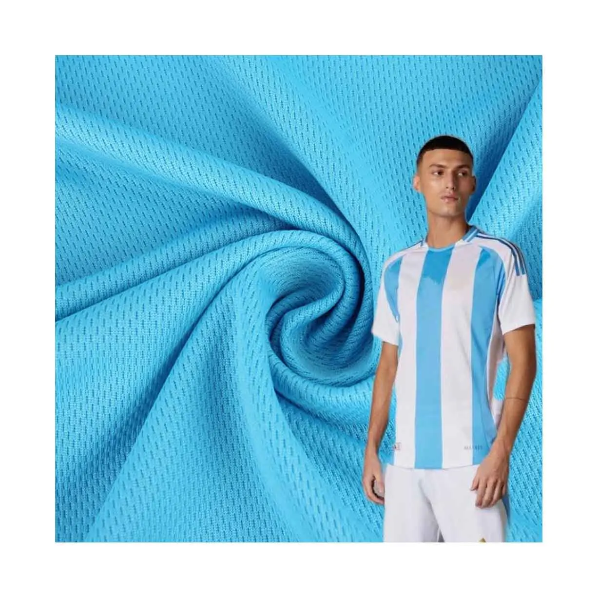 Natudon Breathable 100% Polyester Air Mesh Fabric Jersey Sportswear Pleats