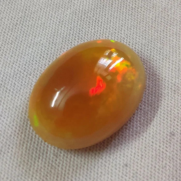 Natural Ethiopian opal 21x15mm oval cabochon 14.35 cts genuine opal cab for jewelry full of fire oval yellow opal gemstones cab