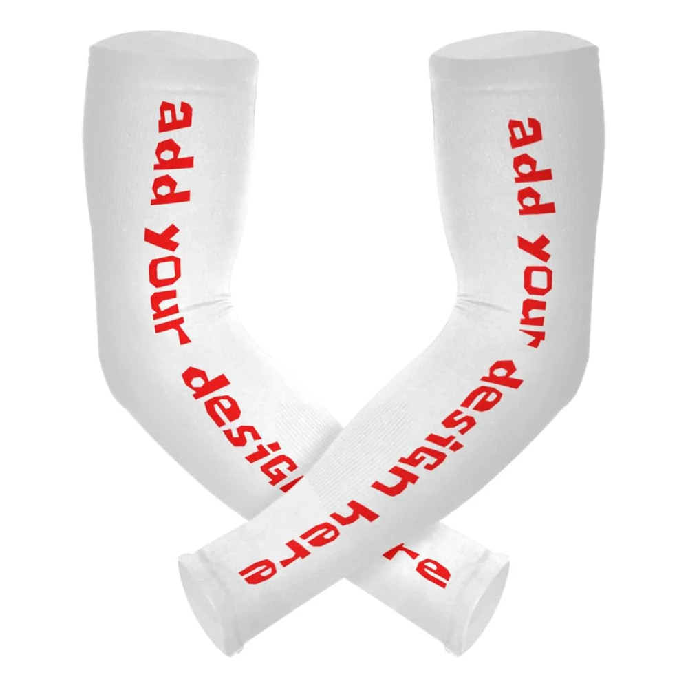 Customized Women Men Summer Outdoor Running Sports UV Protection Cooling Arm Sleeves Sunblock Arm Cover with Thumb Hole 5.01 Rev