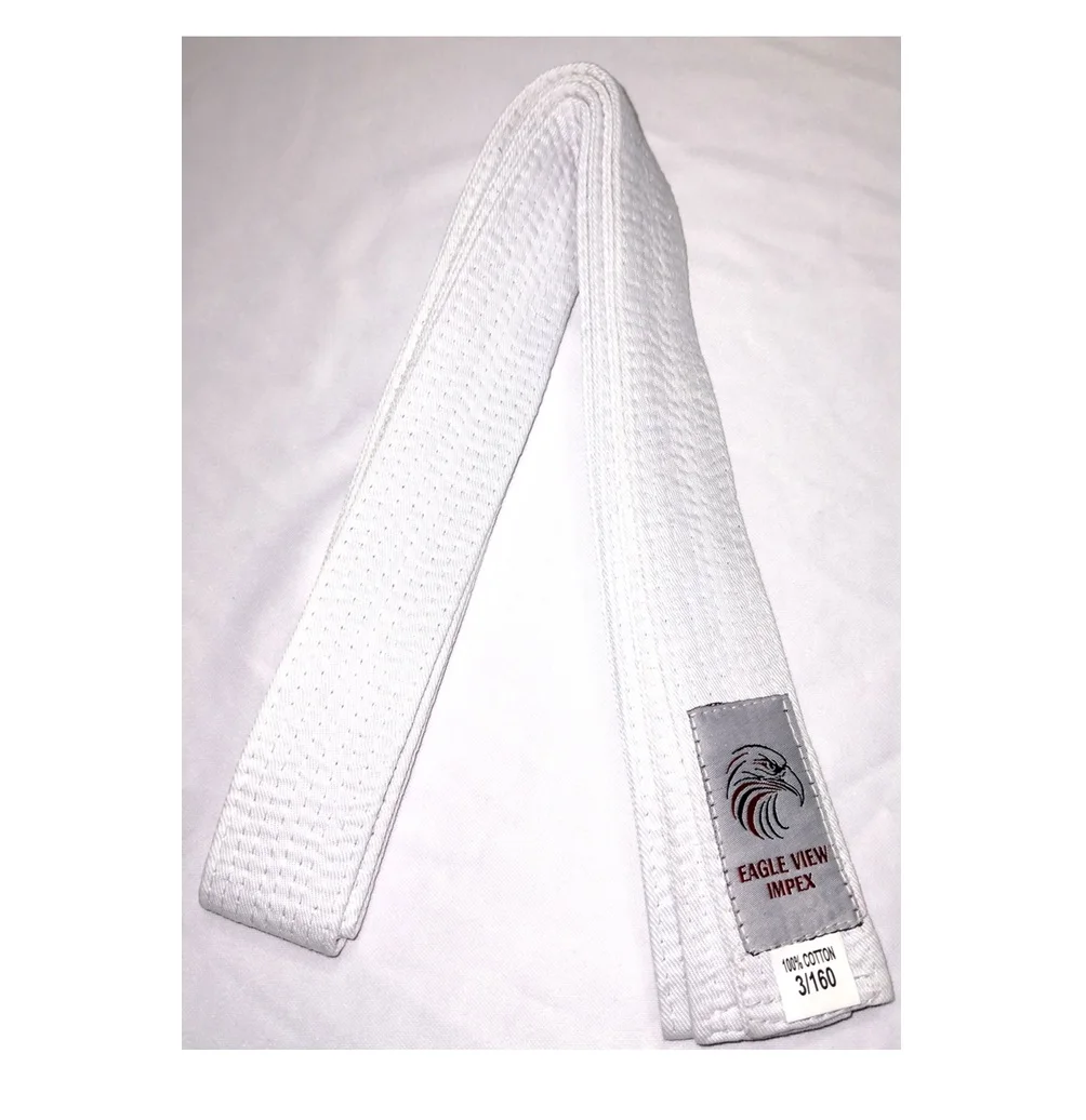 Unisex White Karate and Taekwondo Sold Belt Buy at Wholesale Factory Rates for Martial Arts and Martial Arts Clothing