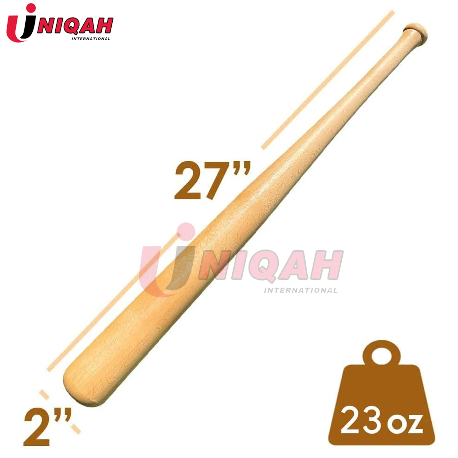 Genuine Solid Beech Wood Baseball Bat - Tball Bat Self Defense Weight Training Pickup Games - Classic Timeless Design