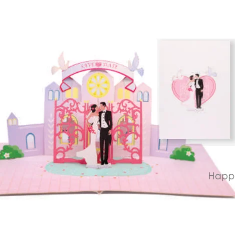 Happy Wedding Pop Up Card готовая к отправке Свадебная коллекция любви 2023 настроить 3D открытка пара поздравительная