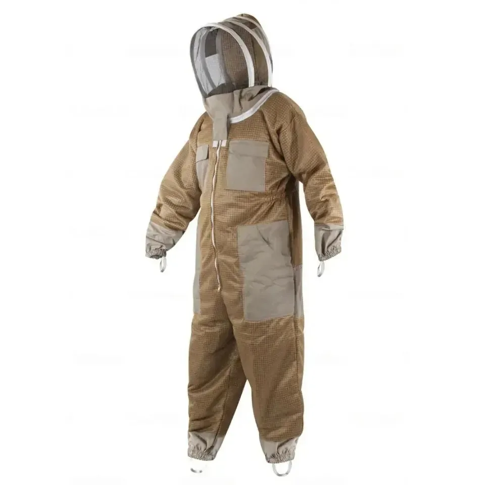 Beekeeping Suit 2024 new arrival 100% poly/cotton 3 layer mash beekeeping suit with Veil, Mask, Hat for unisex Beekeepers