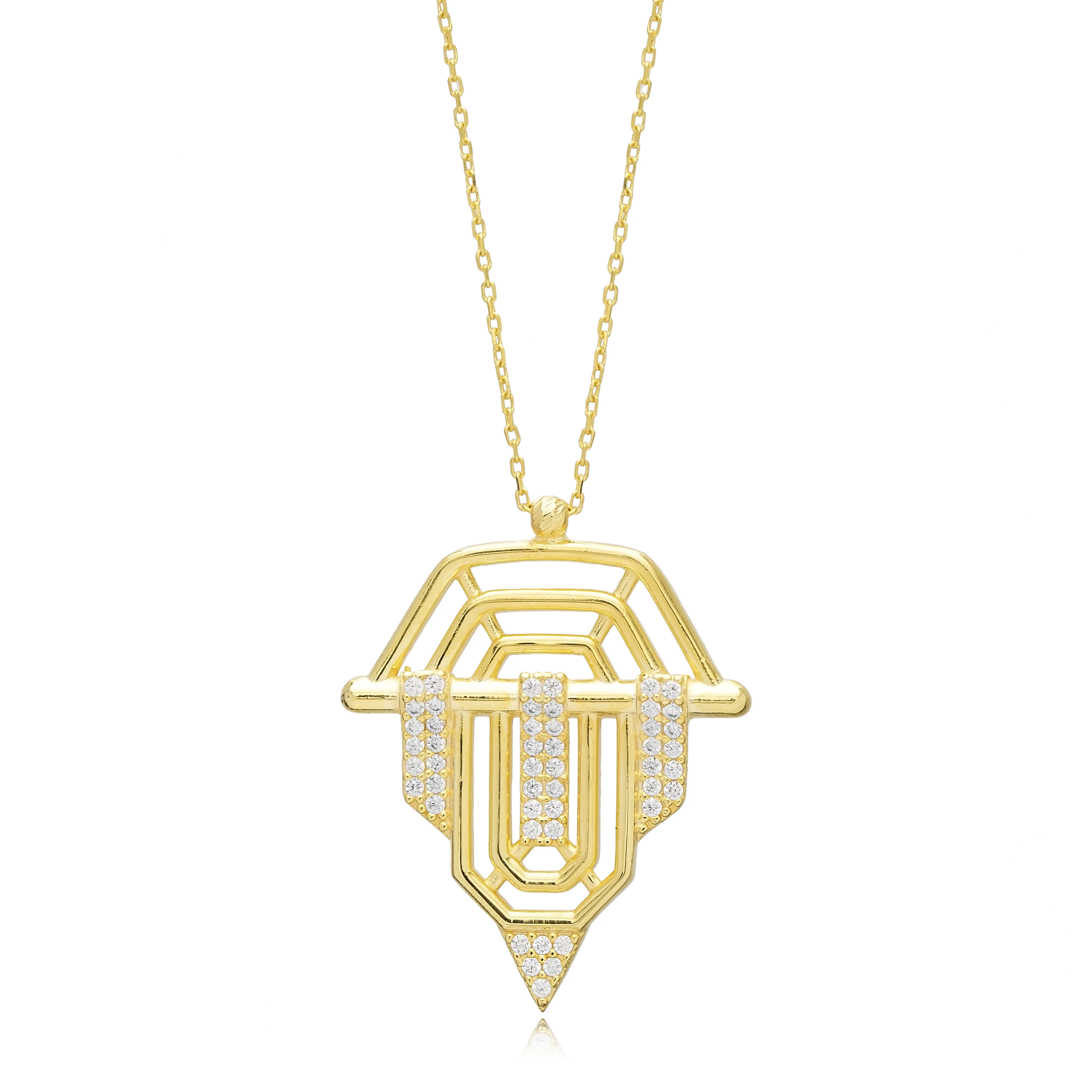 Unique Design Popular Trendy Charm Necklace Pendant 925 Sterling Silver Jewelry Handmade Wholesale Turkish