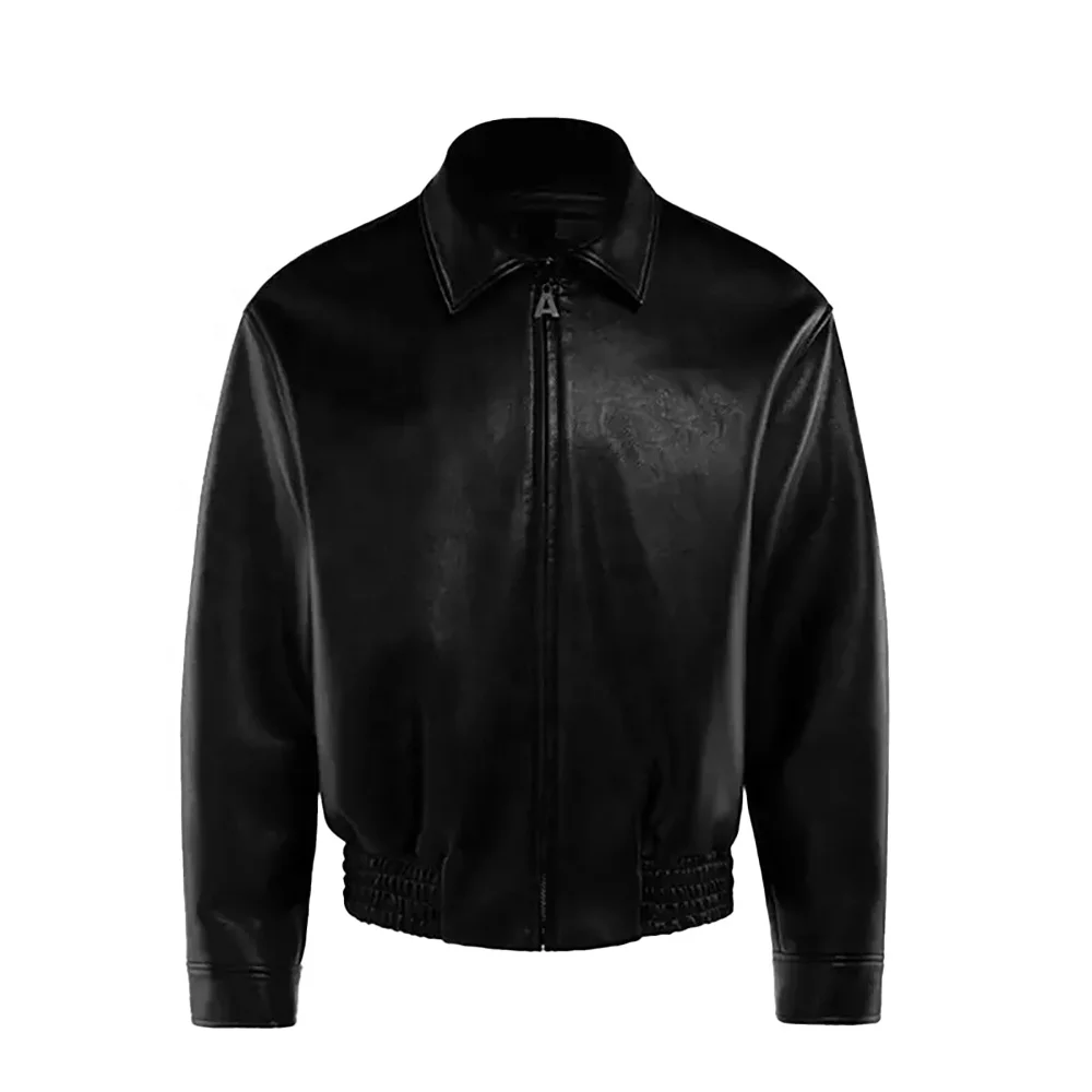 Hip Hop Style Streetwear Motorcycle Riding Jacket Rubber Printing Vintage Men Leather Jacket