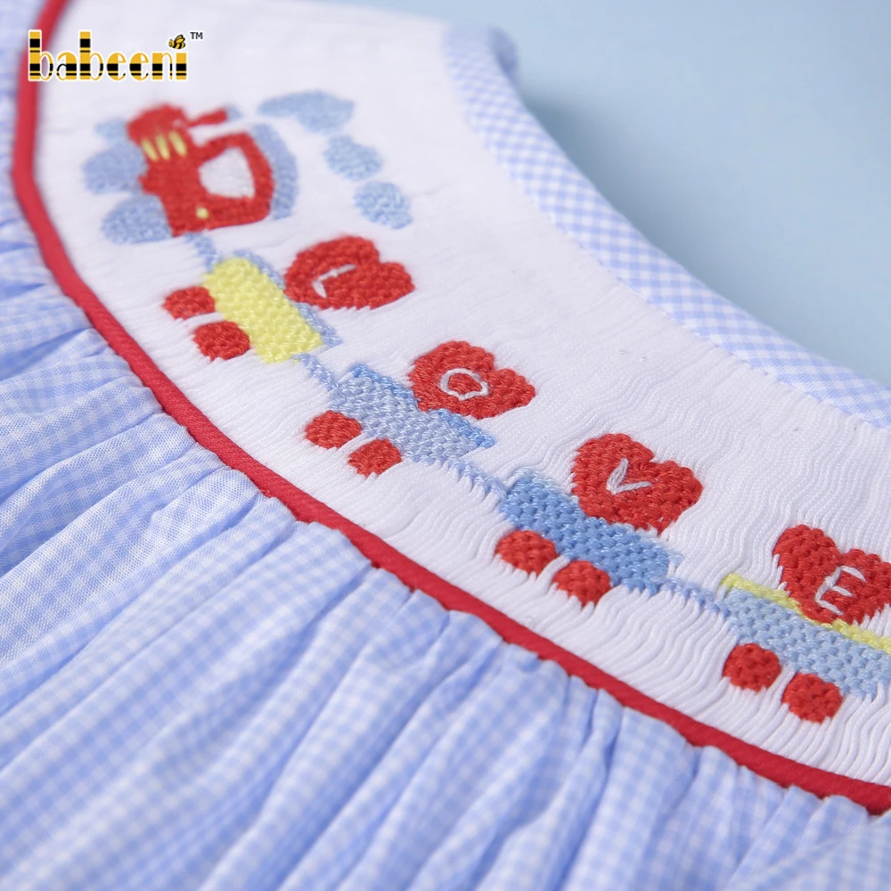 Train of Love hand smocked bishop dress ODM OEM wholesale smocked girl dress high quality - BB2823
