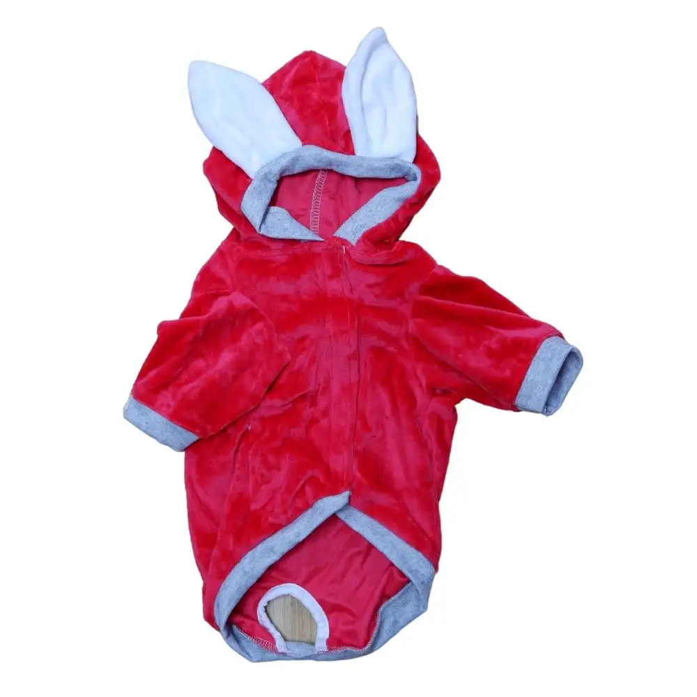 Vietnam Pet Clothes Outfits Fashion Designer Warm Fleece Rabbit Hoodie Apparel Pets Dog Clothes Factory Wholesale Free Sample