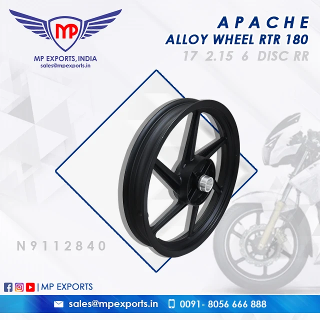 Колесные 180 RTR из сплава подлинного качества для TVS Apache 2-wheeler Запчасти доступны продажи в Нигерии по очень доступной цене
