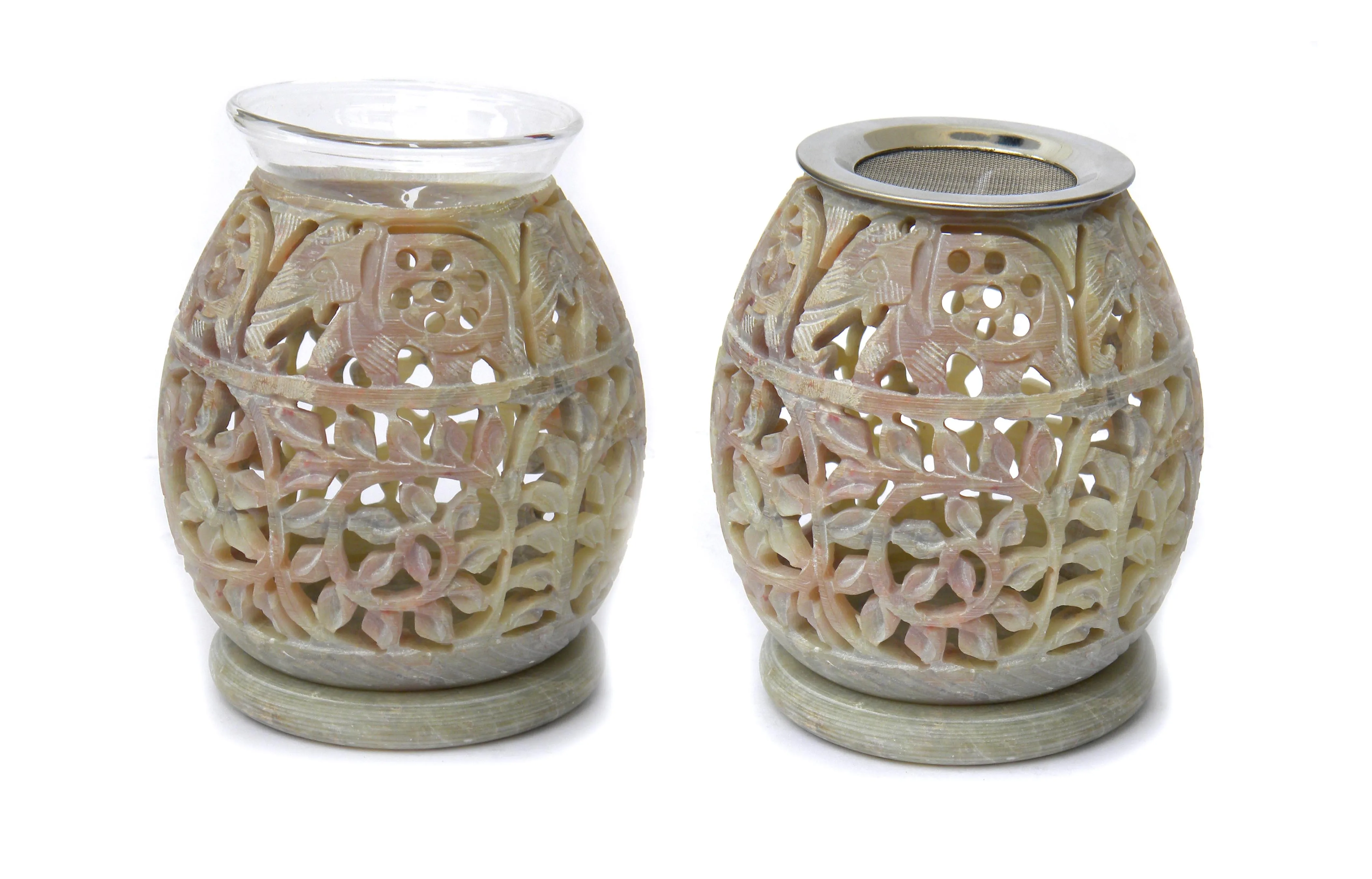 Indian Handcrafted Handmade Oil Burner Lamp Resin Burner Alabaster Aroma Diffuser Candle Warmer Incense Burner and Essence