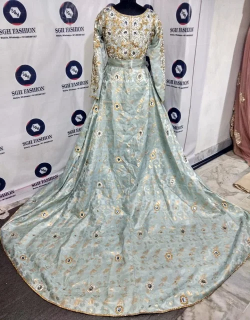 Latest design Moroccan bridal wedding kaftan high quality brocade fabric embellished from hand work customize in any size