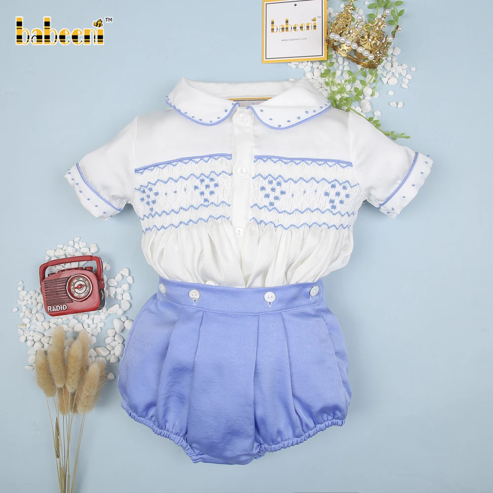 Cute Geometric smocking set for little boys - BC887