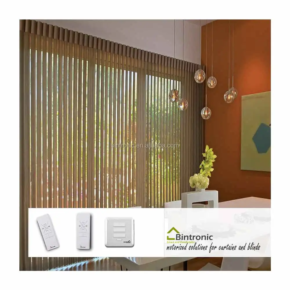 Bintronic Taiwan Home Sense Appliance Automation Motorized Vertical Blinds Domotic Home Automation