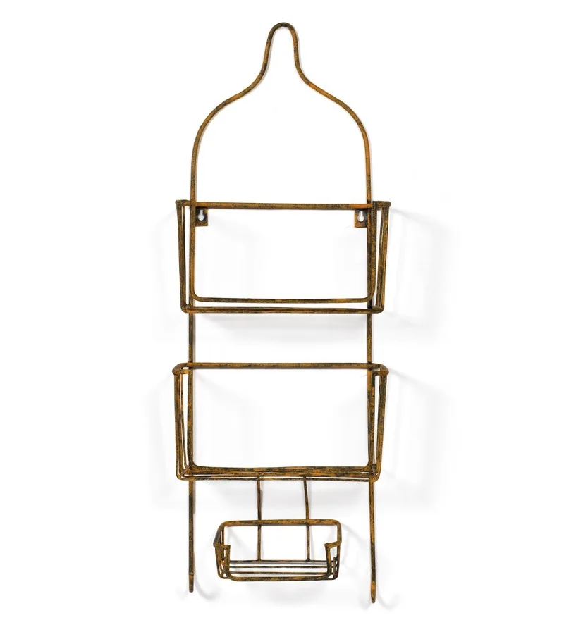 Metal 1-3 tier Rustproof Shower Caddy Bathroom Rack Shelf No Drill Wall Mounted Bathroom Accessories Organizer With Suction Cup