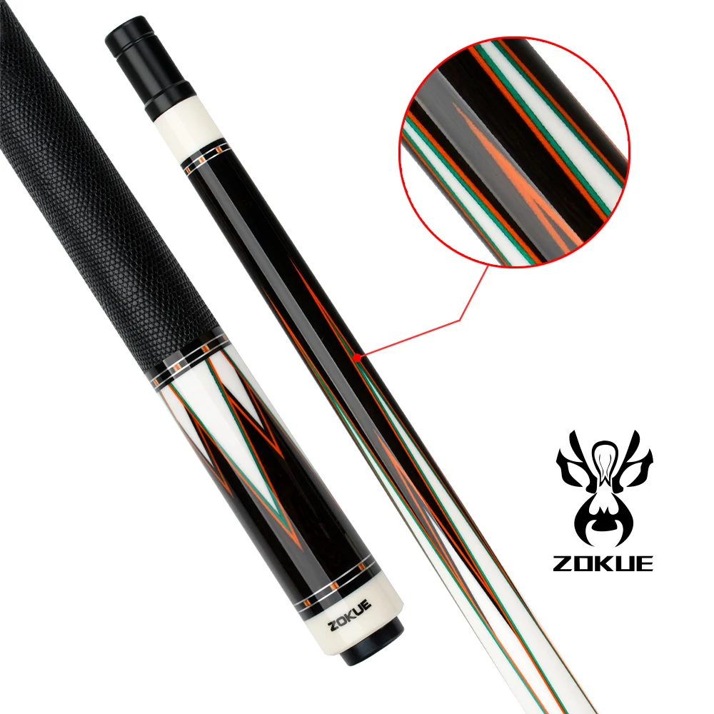 ZOKUE Pool Cue Real Wood Inlay Professional Stick 12.2-12.5mm Genuine Leather Radial Joint Kit Precious Wood Billar Cue