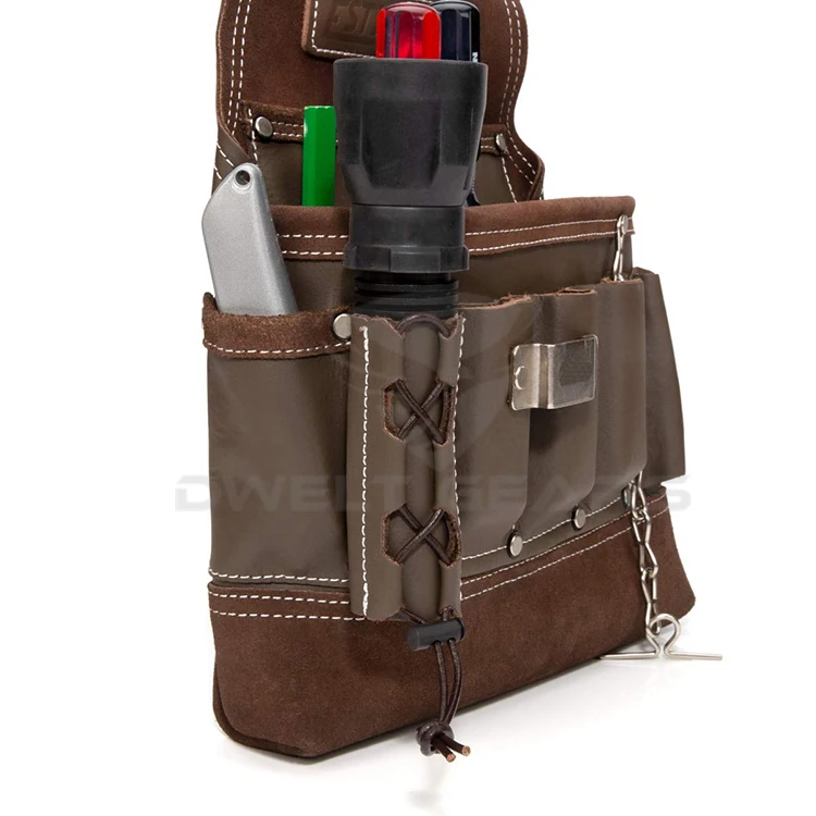 2023 High Quality Customize Leather Made Multi Pockets in Tool Bag OEM