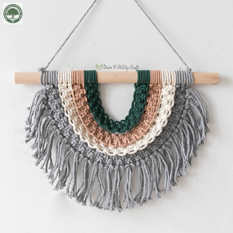 Hand-woven Macrame Rope Tapestry Wall Hanging Decoration Ornament