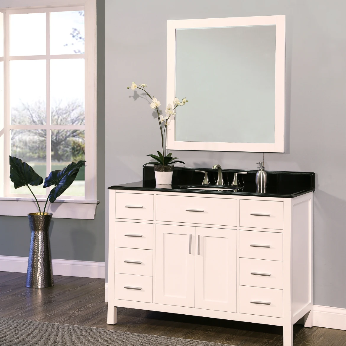 Kitchen or Vanity Bathroom vanities cabinets - Arezzo Collection - White Color - Whosale in bulk from Vietnam