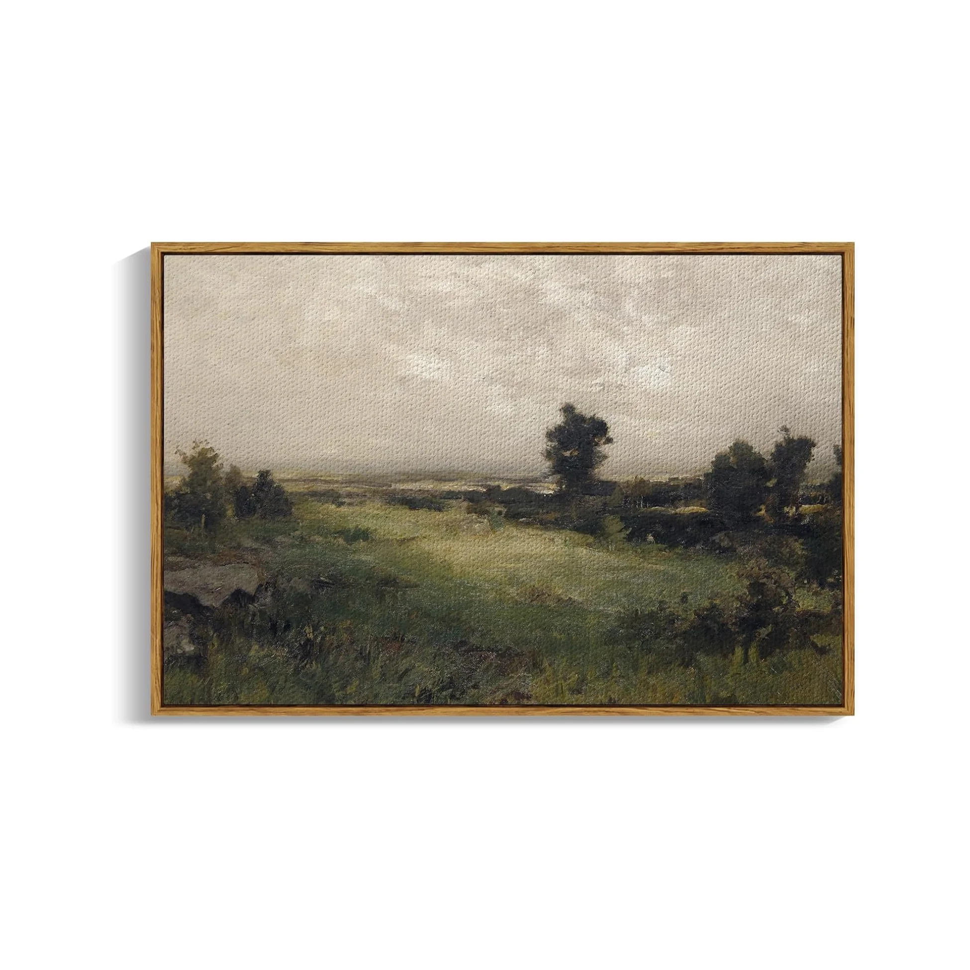Framed Vintage Landscape Canvas Wall Art Wild Field Oil Painting Prints  Decor 24x36inch frames for paintings wall art