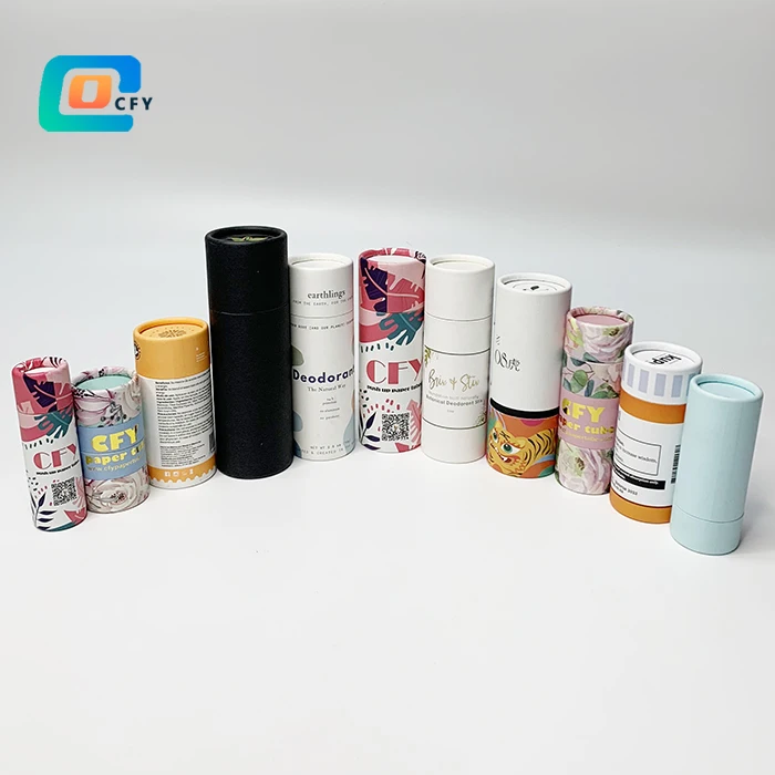 100% biodegradable 0.3 0.5 1 1.5 2 2.5OZ lip balms grease-proof sure deodorant push up tube cosmetic paper tubes lip gloss tube