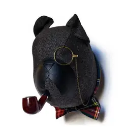 Modern art fabric animal head sculpture wall mounted color  model resin animal statue crafts home decoration