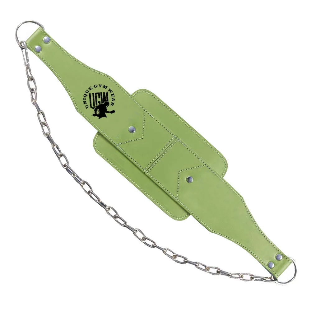 High quality Weight lifting Dipping training Belt with Chain Neoprene Gym Fitness workout Double Support Brace Dip Belts